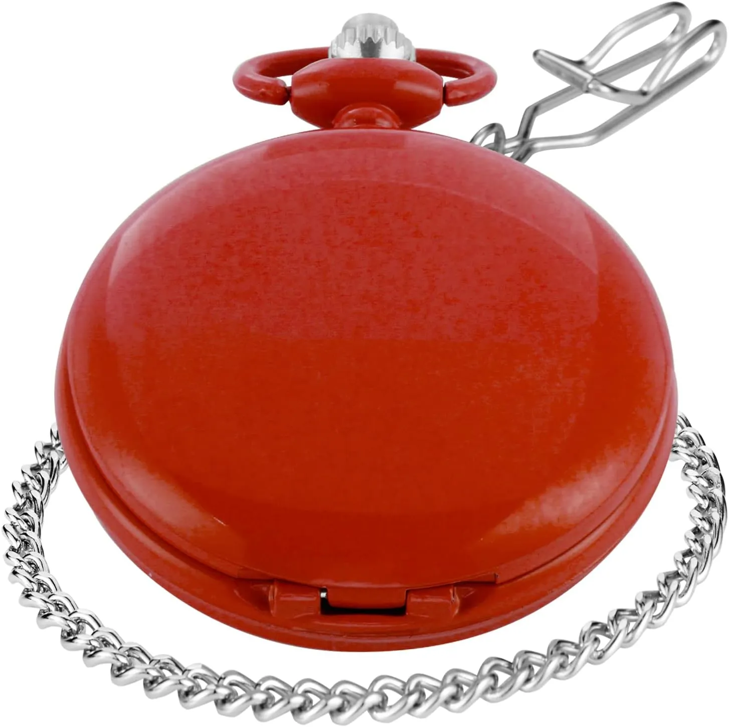 Smooth Cover Quartz Pocket Watch, Fashionable Roman Digital White Dial with Waist Chain Pocket Watches for Men