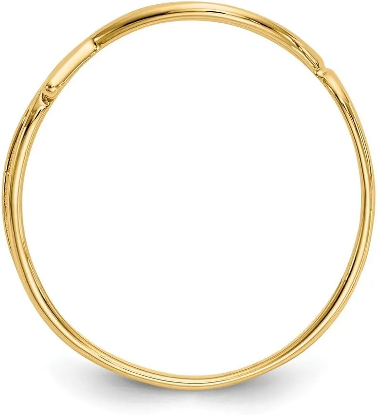 Solid 14k Yellow Gold Polished Ichthus Fish Ring (2 to 5mm)