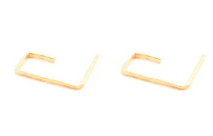Square Open Hoop Earrings Small Minimalist Studs 14k Gold Filled Hammered Geometric Jewelry