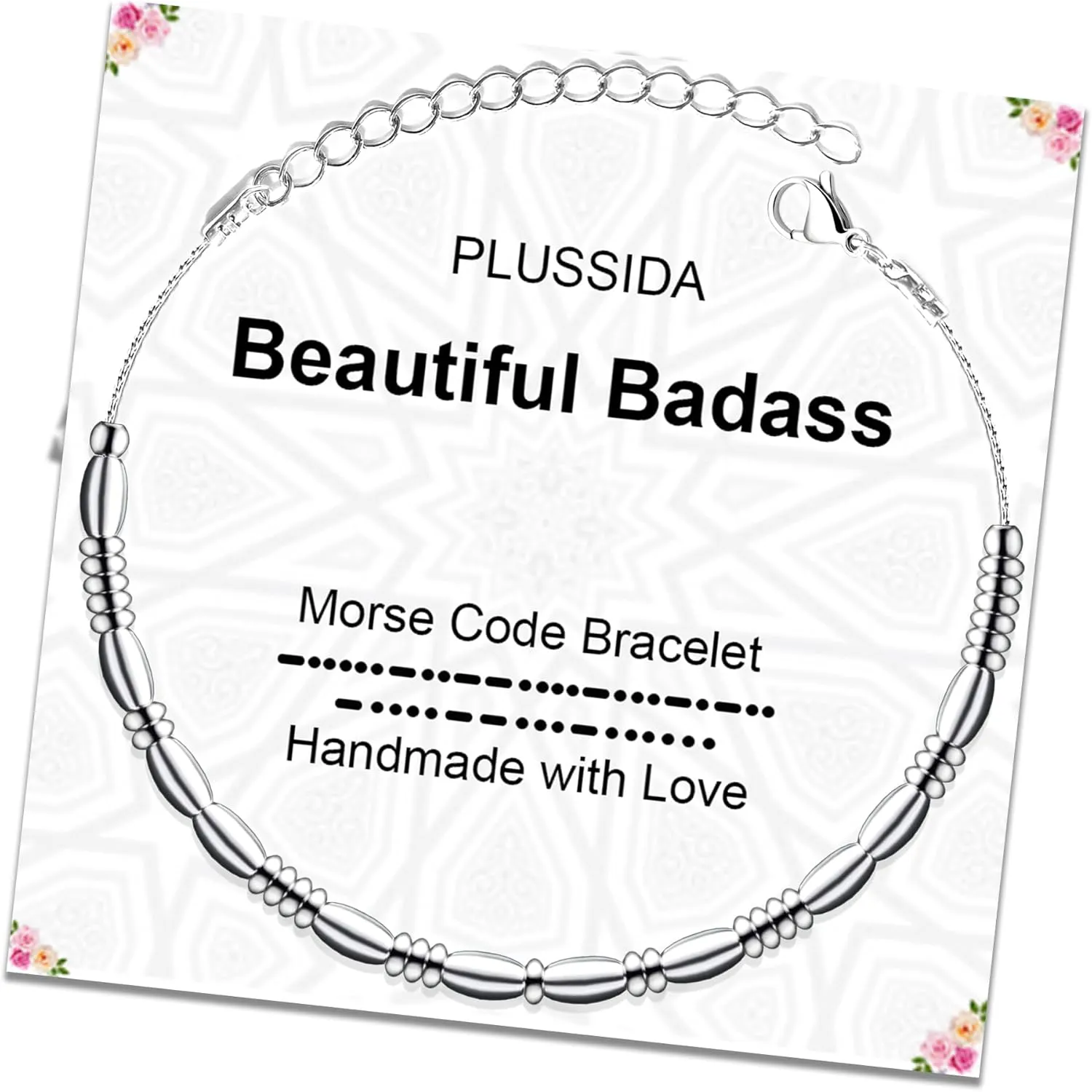 Stainless Steel Beaded Morse Code Bracelet for Women Mother's Day Gifts for Mom Wife Daughter Unique Funny Inspirational Gifts for Women Men Friendships Birthday Gift Best Friends Lover Sister