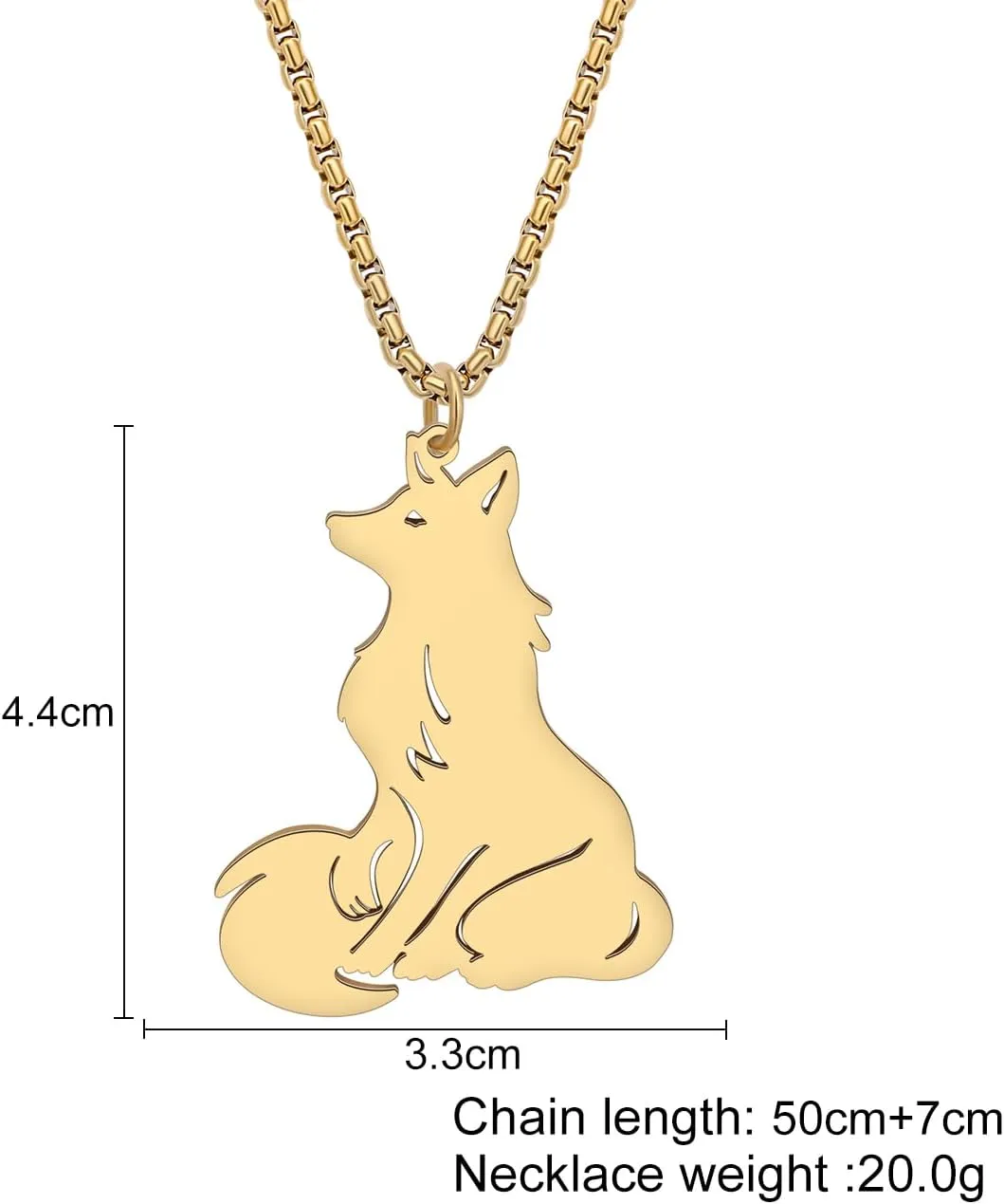 Stainless Steel Cute Arctic Fox Necklace Pendant 18K Gold Fashion Animals Jewelry for Women Fox Lovers Charms Gifts