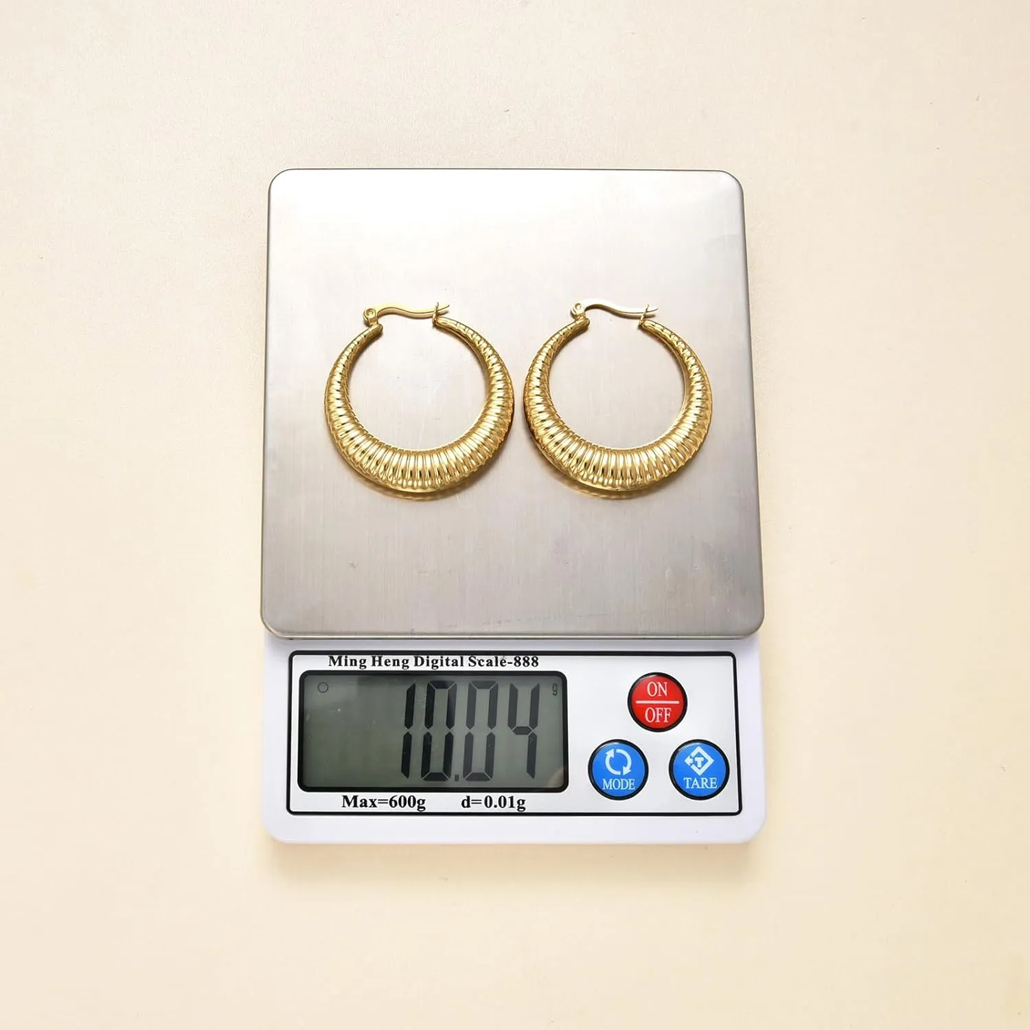 Stainless Steel Gold Large Hollow Hoops Earrings for Women,Minimalist and Chic Open hypoallergenic Earrings Lightweight Big Hoop Earring for Sensitive Ears