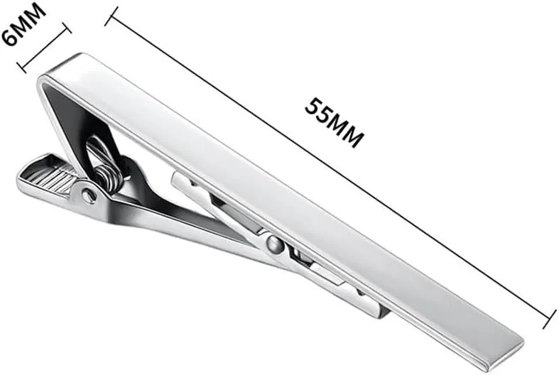 Stainless Steel Polished Tie Clip Men's Dress Shirt Clip Men Women Business