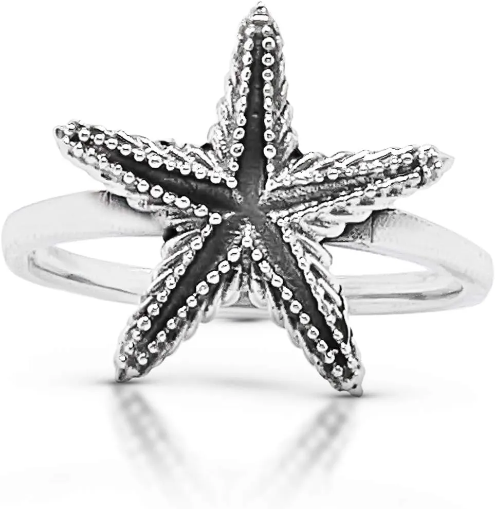 Starfish- Delicate Ring- 925 Sterling Silver - Animal Sea Jewelry - Fashionable And Stylish For Women -Us Size 6-9