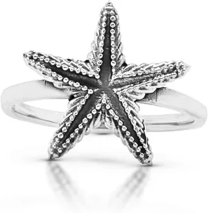 Starfish- Delicate Ring- 925 Sterling Silver - Animal Sea Jewelry - Fashionable And Stylish For Women -Us Size 6-9