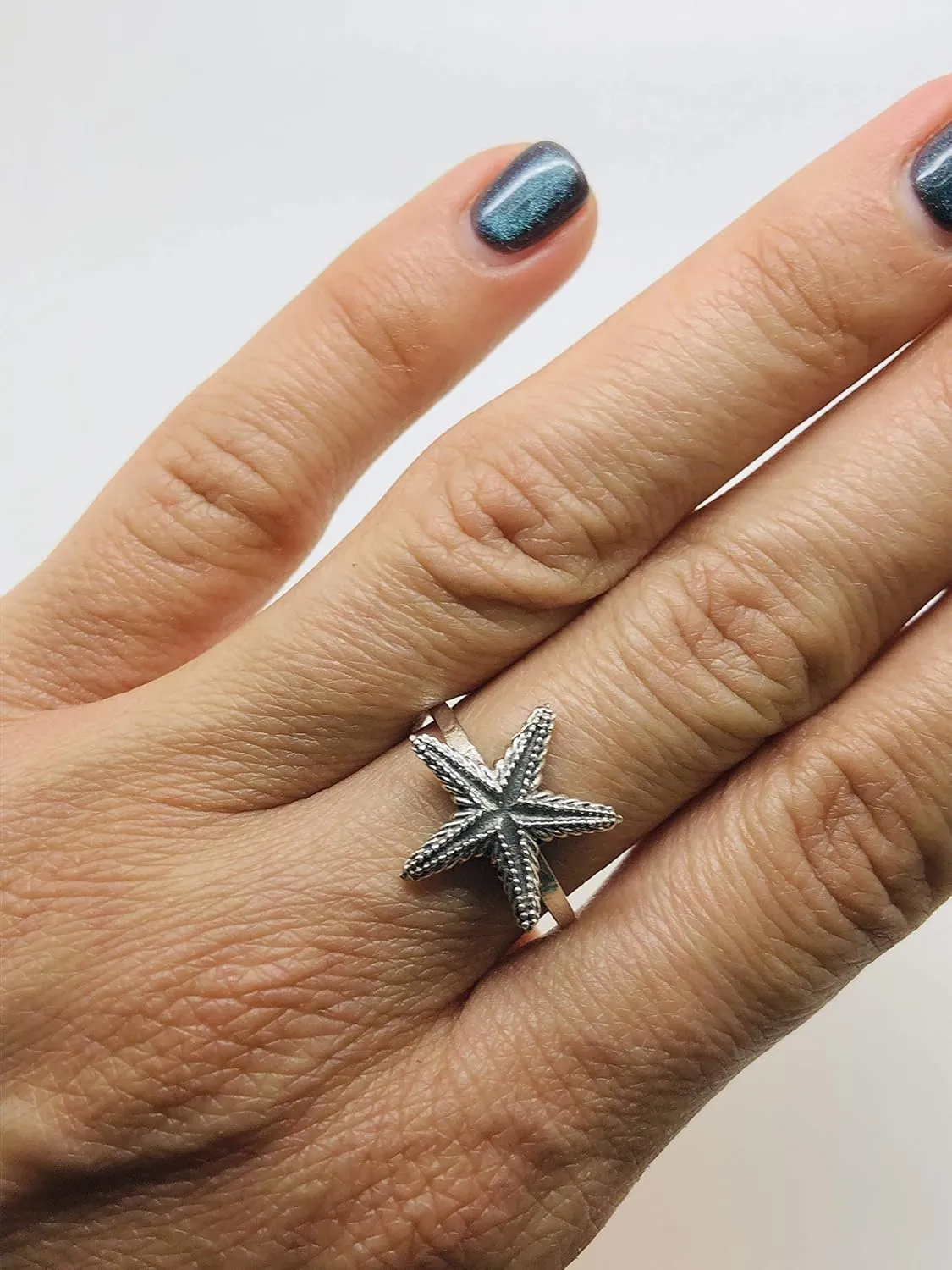 Starfish- Delicate Ring- 925 Sterling Silver - Animal Sea Jewelry - Fashionable And Stylish For Women -Us Size 6-9