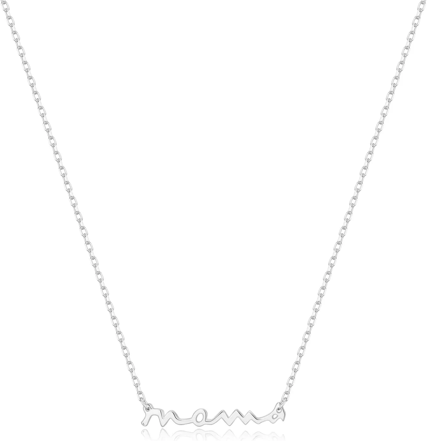 Sterling Silver 925 Mama Pendant Necklaces for Women Dainty Small 14K Gold Vermeil Silver Plated Mother Mom Necklace Non Tarnish Jewelry for Mom New Mom Trendy