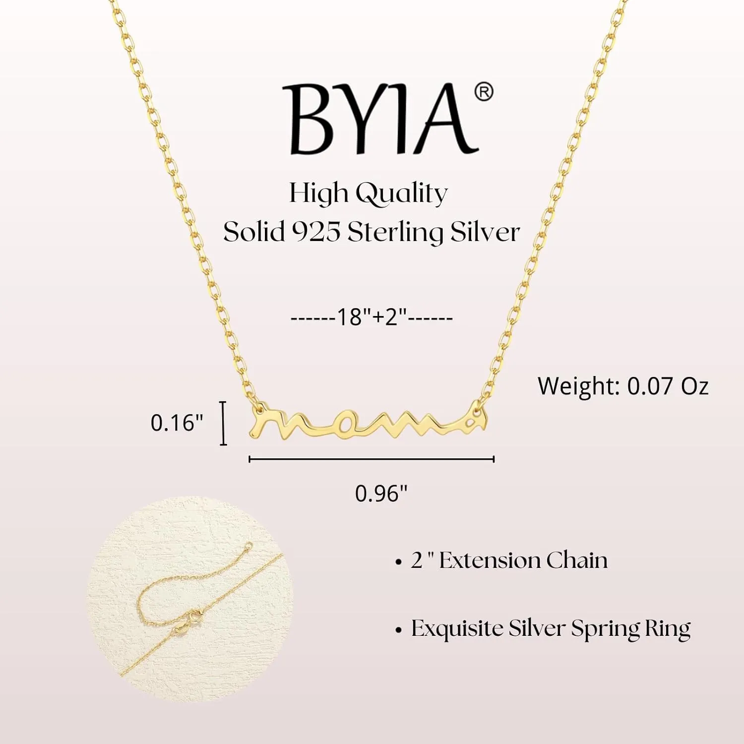 Sterling Silver 925 Mama Pendant Necklaces for Women Dainty Small 14K Gold Vermeil Silver Plated Mother Mom Necklace Non Tarnish Jewelry for Mom New Mom Trendy