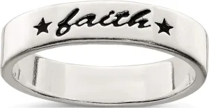 Sterling Silver Antiqued & Polished Faith Ring - Jewelry By Sweet Pea