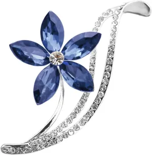 Stone Crystal Brooches Pins Cute Fashionable Five Leaf Girls Brooches Classic Women Alloy 1Pcs