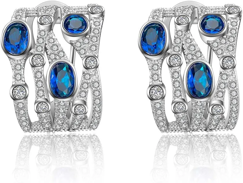 Stud Earrings for Women, Trendy CZ Crystal Knot Stud Statement Earrings Lightweight Hypoallergenic Costume Jewelry for Her