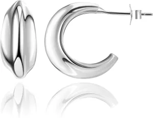 SWEETV 925 Sterling Silver Hoop Earrings for Women Hypoallergenic Small Huggie Hoops