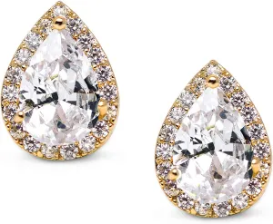 SWEETV Teardrop Bridal Earrings for Wedding, Prom - Elegant Cubic Zirconia Stud Earrings for women, brides, bridesmaids