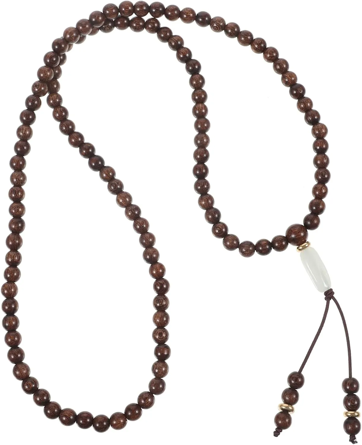 TENDYCOCO Jade Wood Bead Bracelet for Women Men 108 Beads Prayer Bracelet Bangle