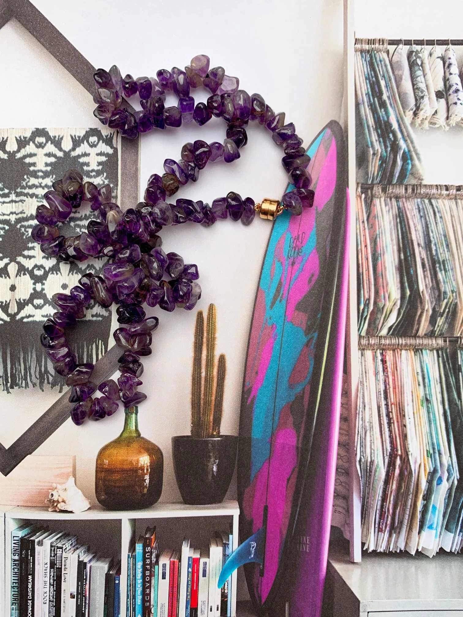 The Surfer Boy Necklace (Amethyst)