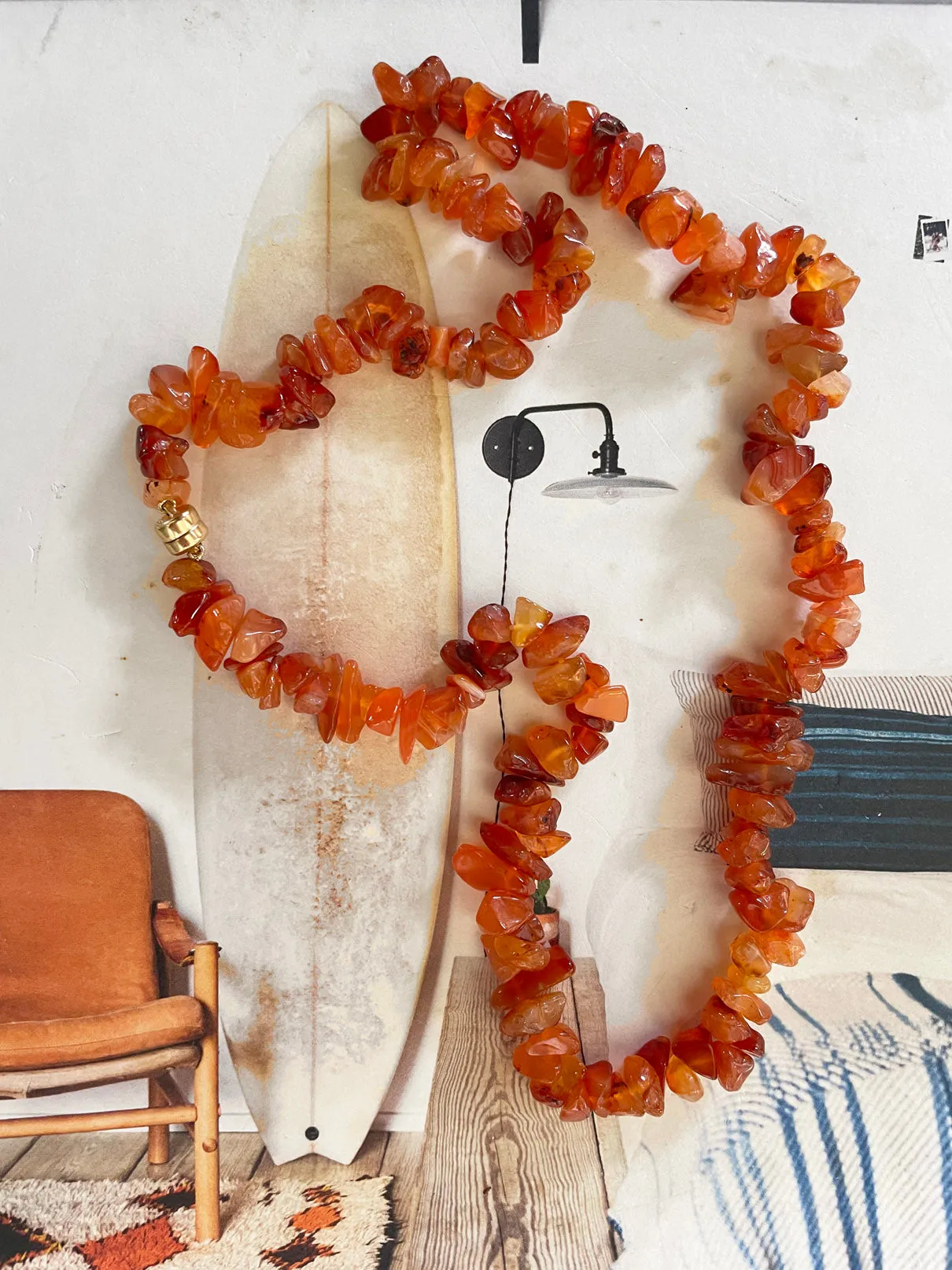 The Surfer Boy Necklace (Carnelian)