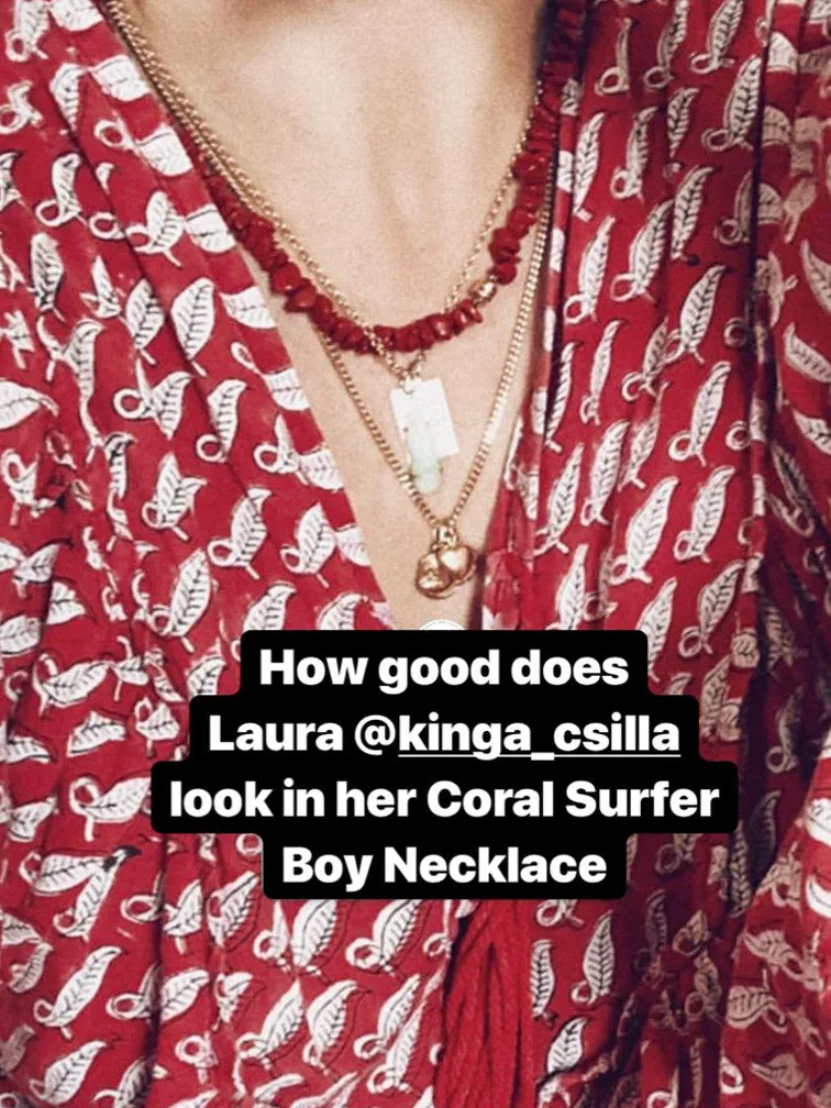 The Surfer Boy Necklace (Coral)