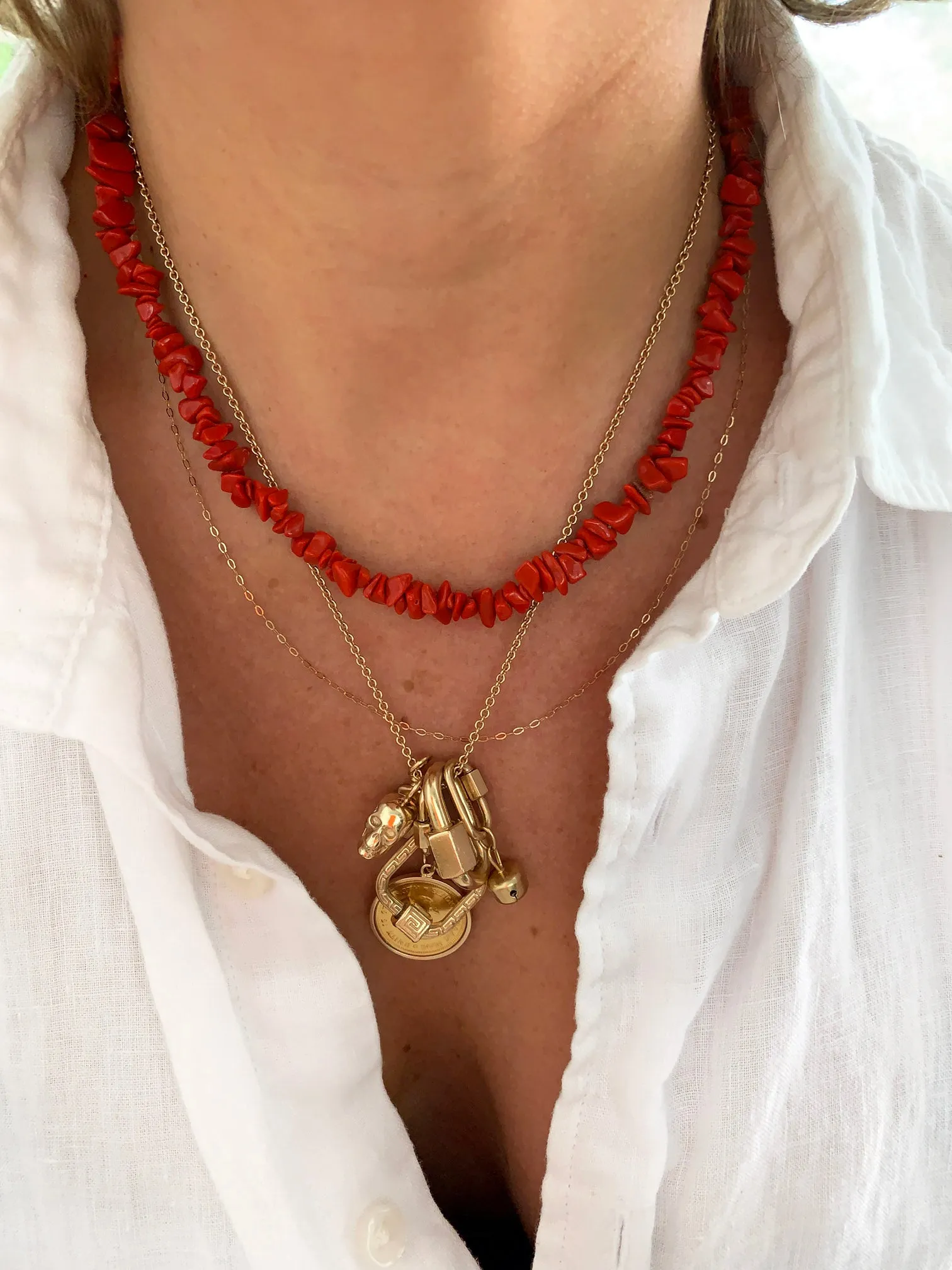 The Surfer Boy Necklace (Coral)