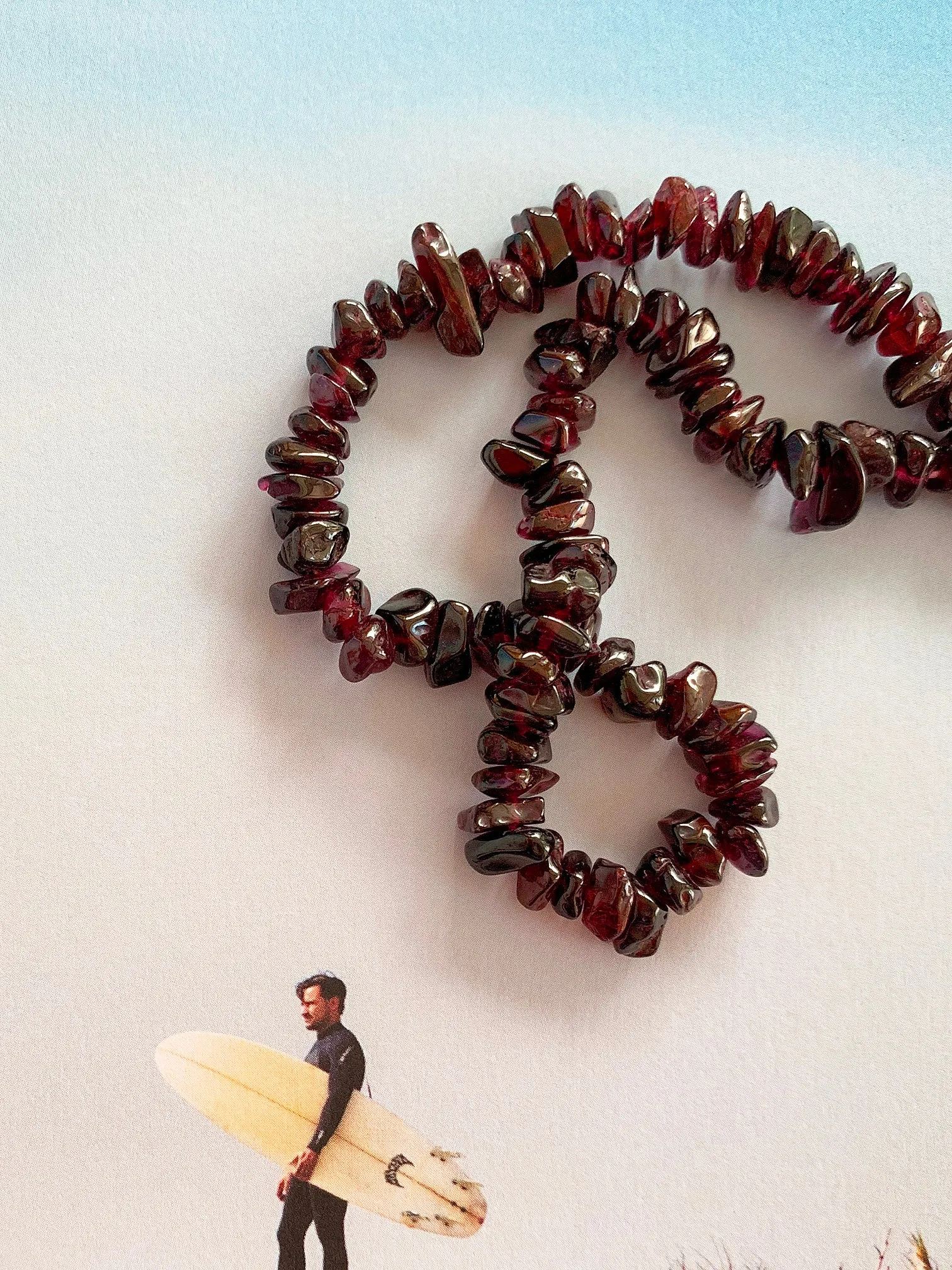 The Surfer Boy Necklace (Garnet)