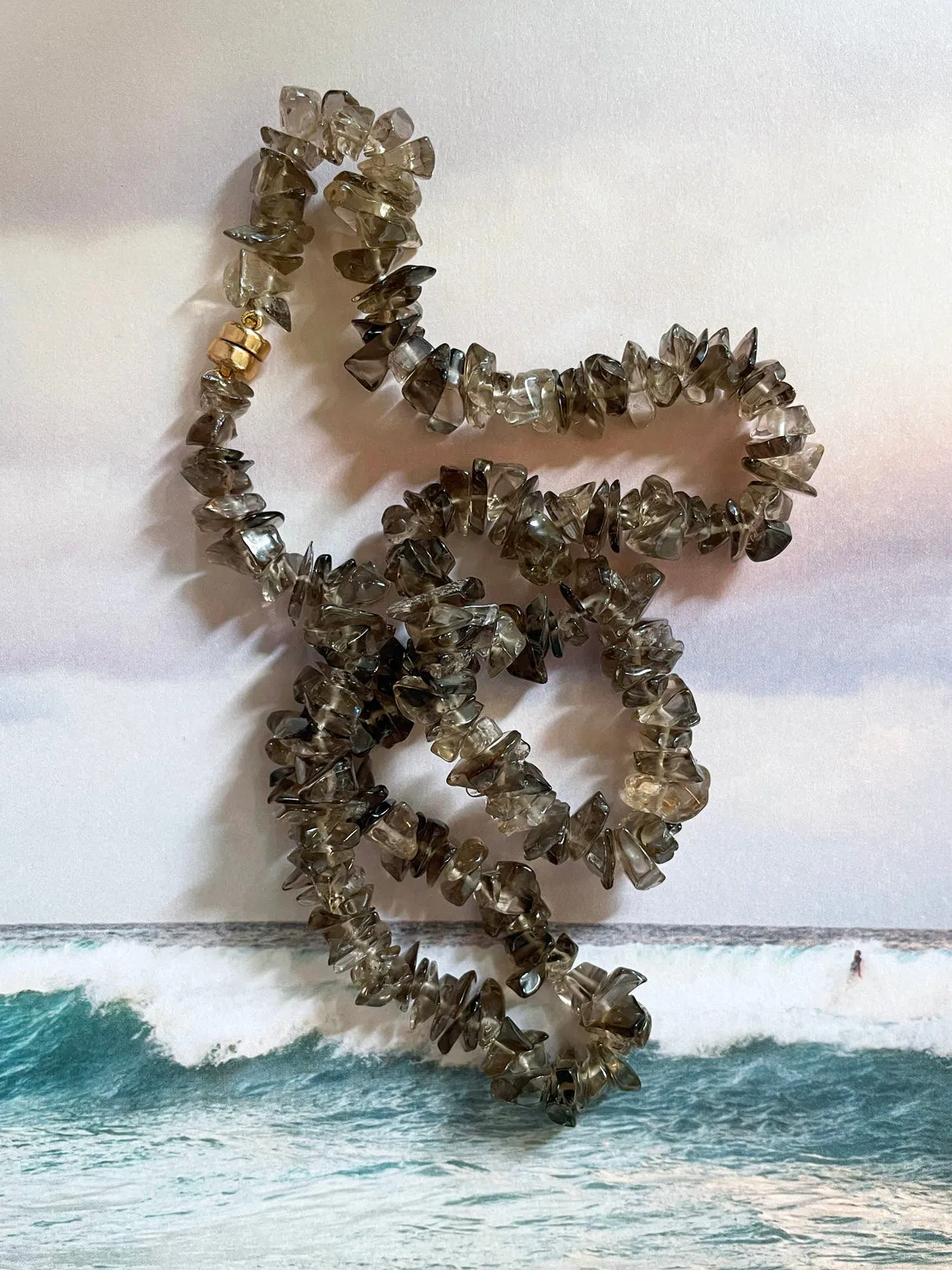 The Surfer Boy Necklace (Smoky Quartz)