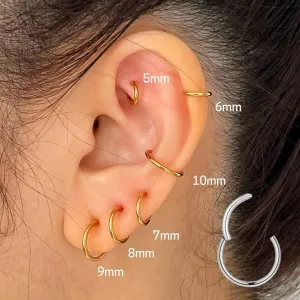 Titanium Nose Rings Hoop/Hinged Jewelry Earring for Septum, Cartilage earrings and Piercing ring for Conch, Daith, Rook, Lip, Belly Button, Body Piercings for Women and Men