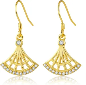 ToHeart Fan Earrings for Womens Elegant Gold Dangle Earrings for Womens Christmas Gifts