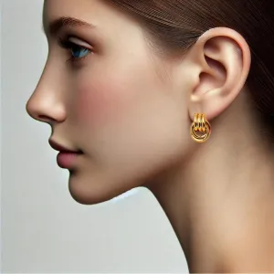 Trendy Gold Knot Earrings for Women, Chunky Statement Drop Dangle Earrings Lightweight Hypoallergenic Fashion Gold Jewelry Gifts