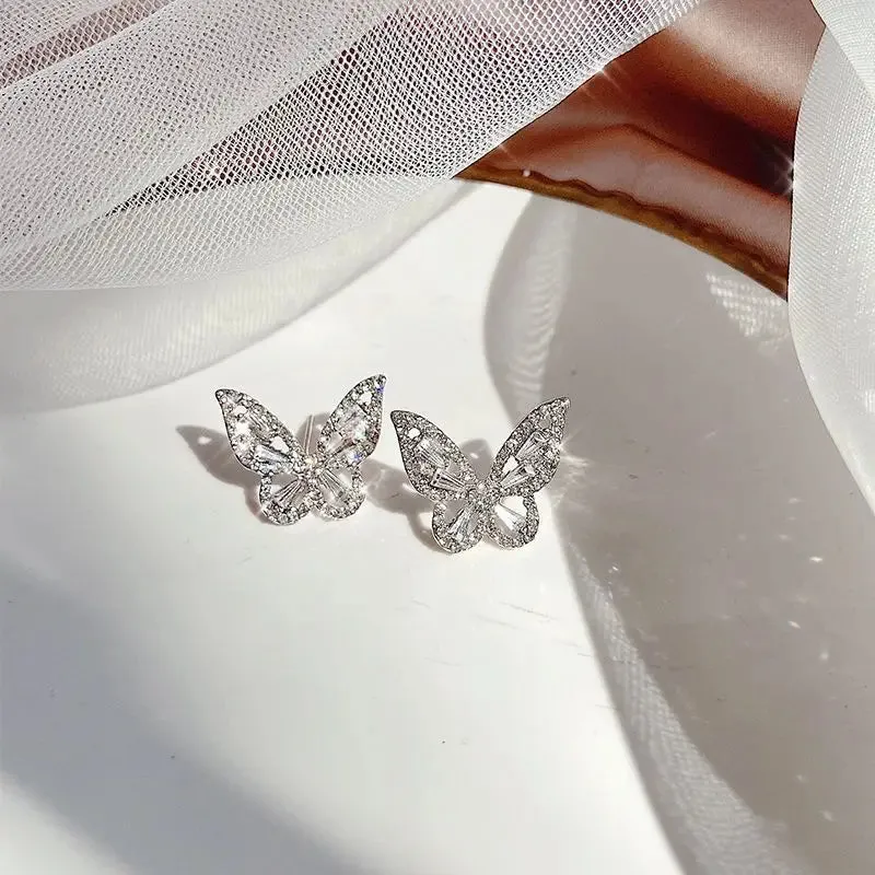 Trendy Shining Butterfly Crystal Acrylic Fashion Hand Accessories Jewelry Ring