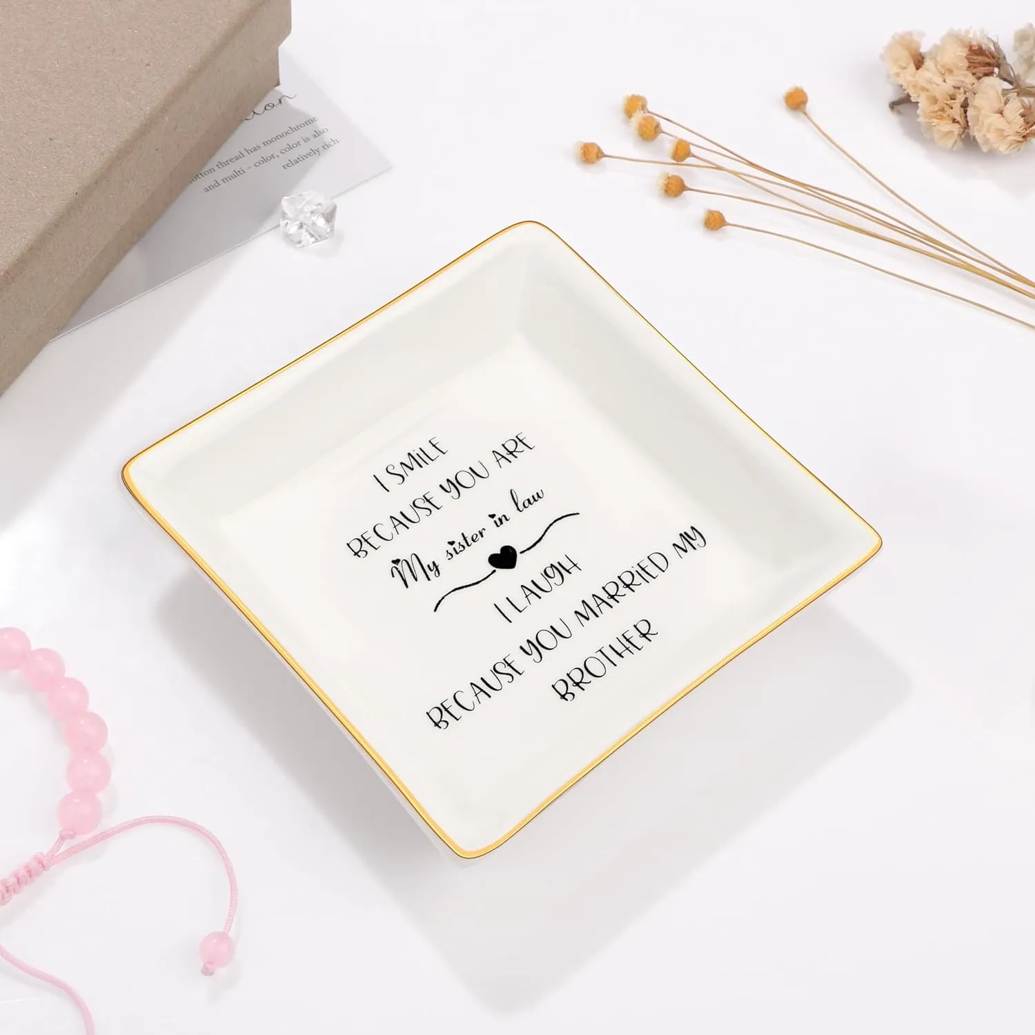 Trinket Dishes For Jewelry Friend Women Sister Mom Mother Birthday Christmas Gift Jewelry Tray For Rings Necklaces Bracelets Friendship Gifts For Her Friend Gifts Women Unique Gifts For Birthday
