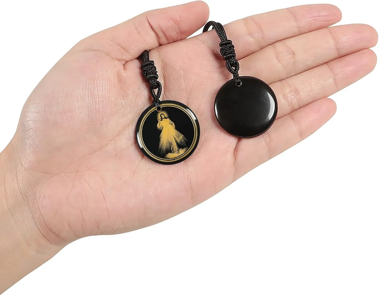 TUMBEELLUWA Spiritual Crystal Religious Necklaces Holy Spirit Christian Catholic Faith Jewelry Gifts for Men Women