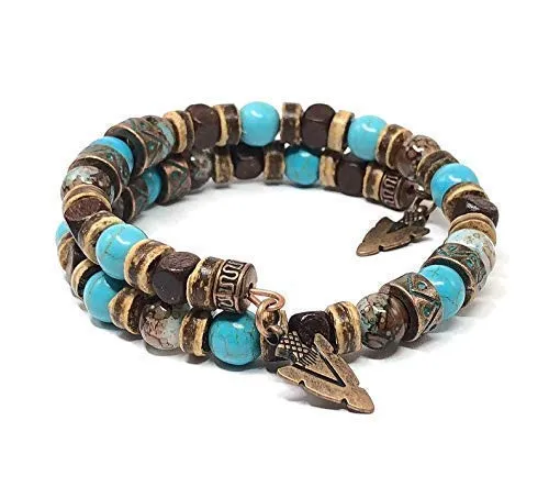 Turquoise Bangle Bracelet for Men Women Western Jewelry