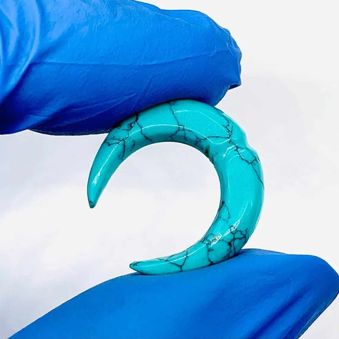 Turquoise Crystal Septum Pincher, 12g-1/2", Custom Sizes Available (9mm)