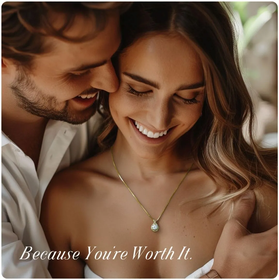 Twine&Co Infinity Moissanite Pendant Necklace  1-3 Carat VVS1 Clarity D Color Lab-Grown Diamond Alternative  14K Gold or Silver With Chain, Adjustable Eco-Friendly Infinity Design, Gift for Her
