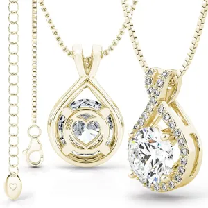 Twine&Co Infinity Moissanite Pendant Necklace  1-3 Carat VVS1 Clarity D Color Lab-Grown Diamond Alternative  14K Gold or Silver With Chain, Adjustable Eco-Friendly Infinity Design, Gift for Her