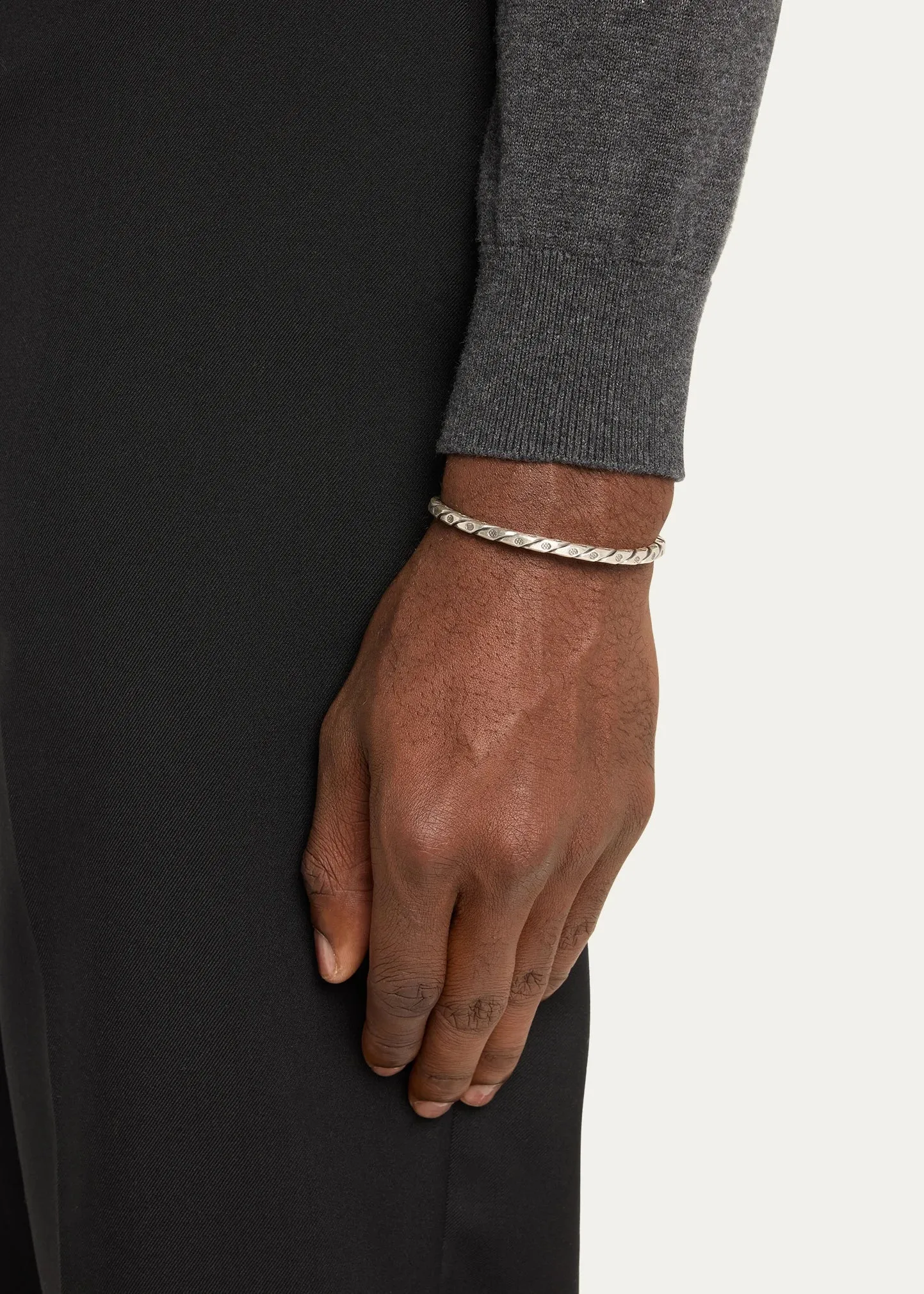 Twist Screw Sterling Cuff Bracelet