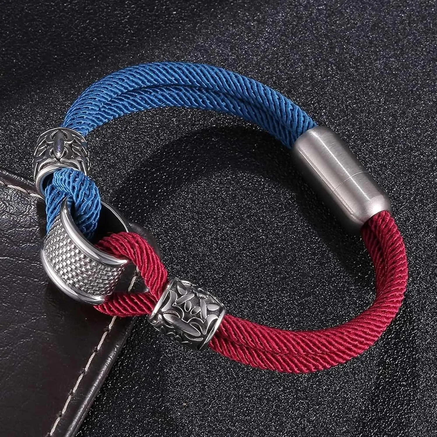 Unique Bracelet, Love Friendship Bracelet Double Braided Leather Cord Bracelet Matching Bracelets