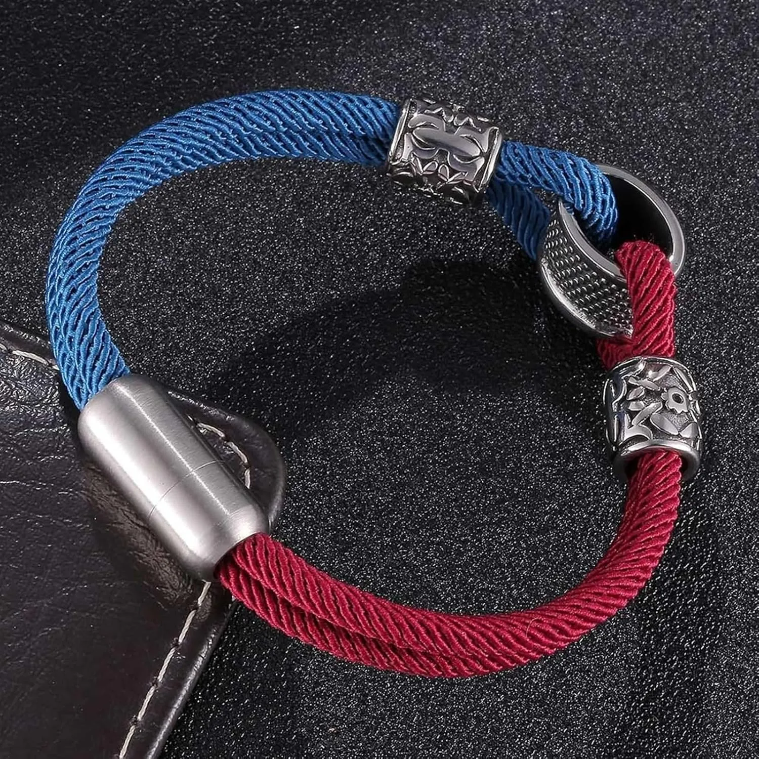 Unique Bracelet, Love Friendship Bracelet Double Braided Leather Cord Bracelet Matching Bracelets
