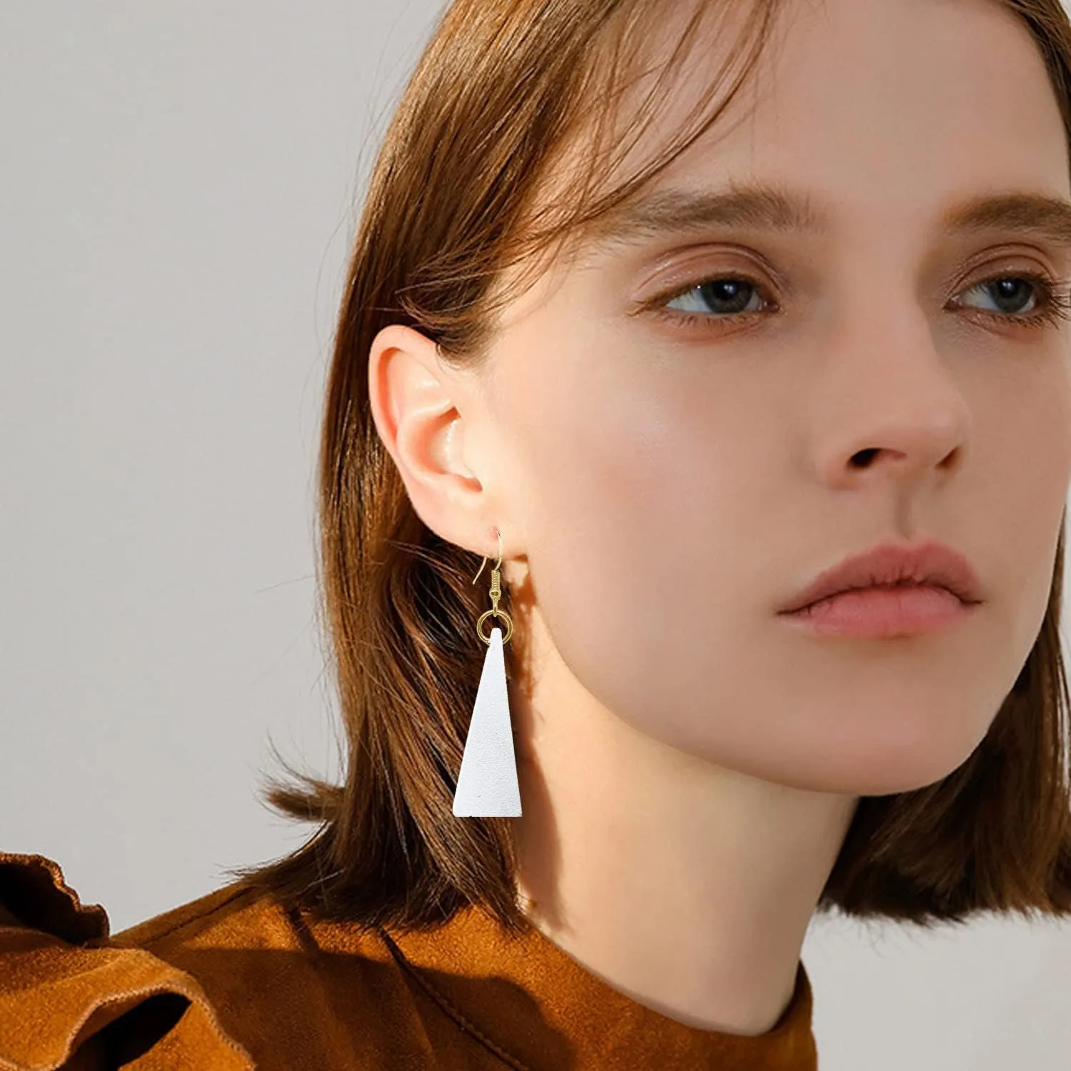 Unique Chic Black Triangle Shape Drop Dangle Wood Earrings Sacred Lightweight Geometry Eco-friendly Wooden Dangle Drop Earrings Simple Fashion Geometric For Women Girls Bar Party Jewelry