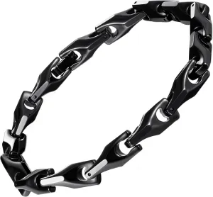 Urban Jewelry Unique Men's Solid Heavy Wheat Tungsten Carbide Bracelet that stands out - 3 Sided Links (Silver, Black or 18K Gold Plated) Smooth Finishing Touch