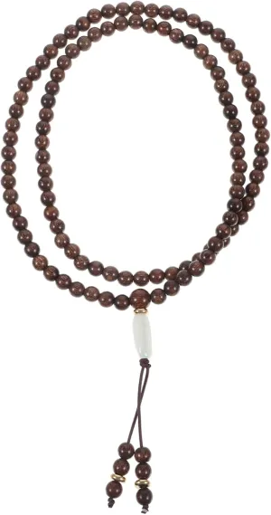 VALICLUD 108 Bead Sandalwood Bracelet Men's Buddhist Prayer Bead Bracelet Wooden Bangle for Daily Wear