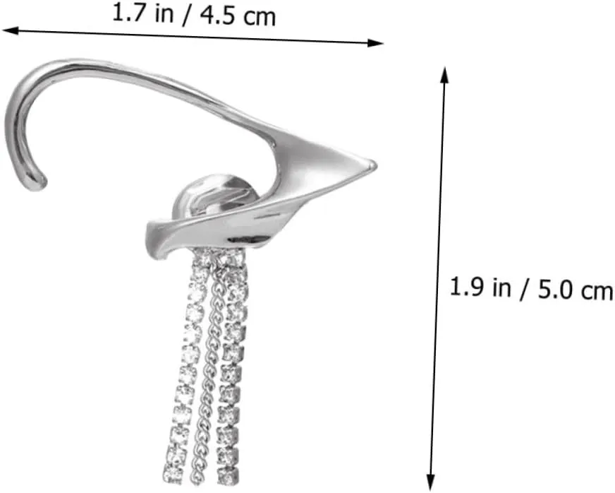 VALICLUD Fashionable Tassel Ear Cuff Clips for Women Shiny Non Piercing Ear Clamps Durable Reliable Accessory for