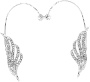 VALICLUD Rhinestone Wings Ear Cuffs Elegant Ear Wrap Earring Charm for Women Lightweight Vintage Earrings for Banquet Birthday Party