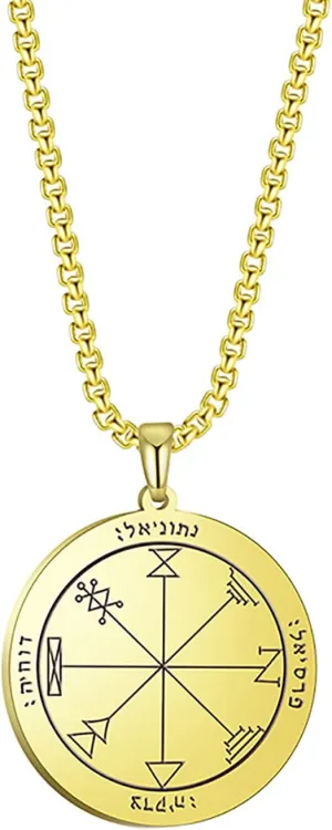 VASSAGO The First Pentacle of Jupiter Solomon Kings amulets Pendant Necklace Keychain Jewelry Set