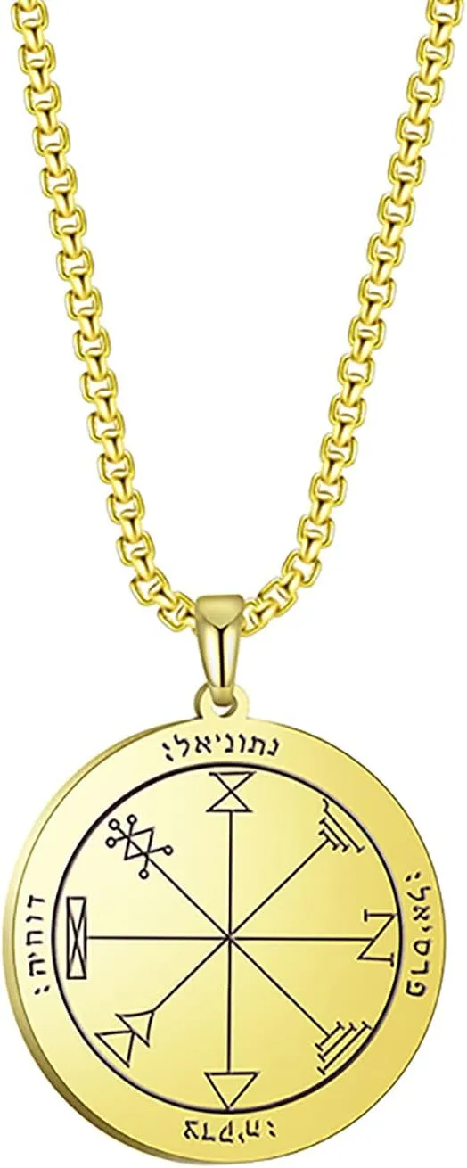VASSAGO The First Pentacle of Jupiter Solomon Kings amulets Pendant Necklace Keychain Jewelry Set