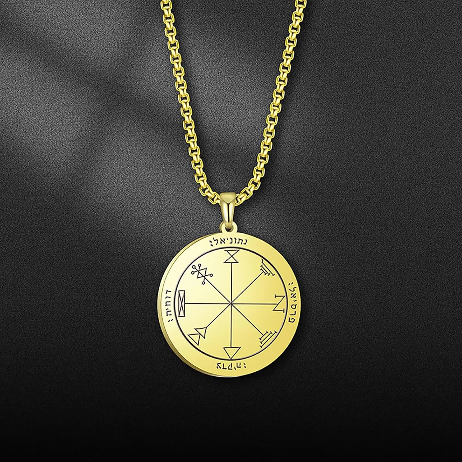 VASSAGO The First Pentacle of Jupiter Solomon Kings amulets Pendant Necklace Keychain Jewelry Set