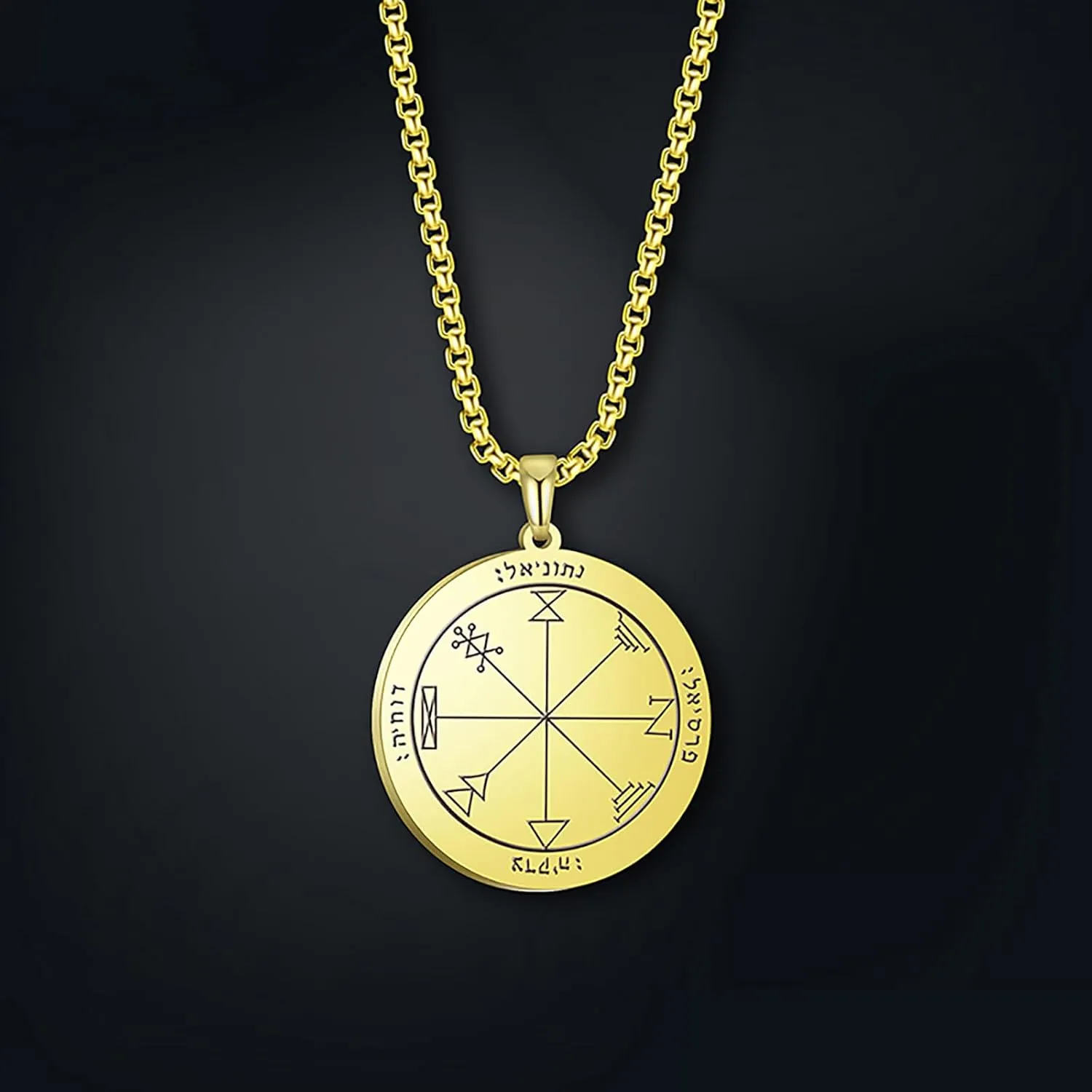 VASSAGO The First Pentacle of Jupiter Solomon Kings amulets Pendant Necklace Keychain Jewelry Set