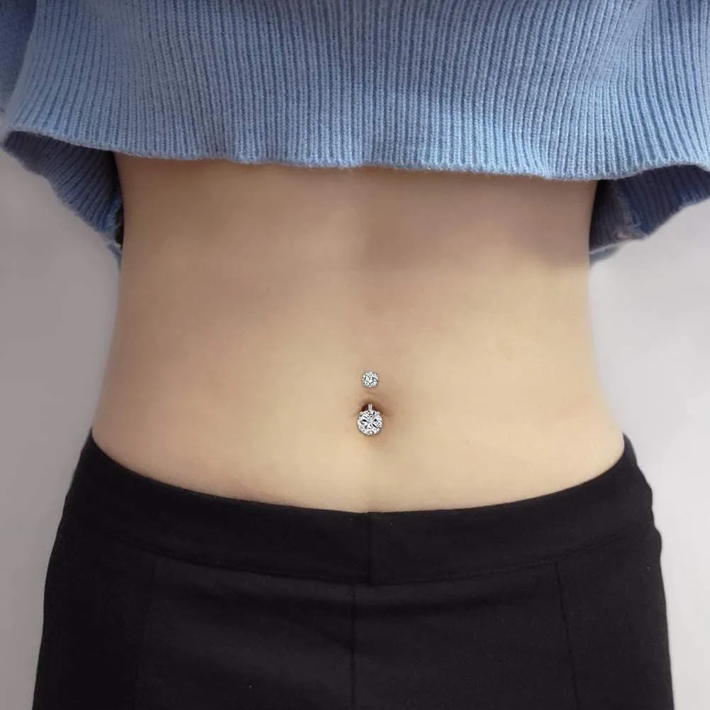 VCMART Belly Button Ring Belly Button Piercing Surgical Steel Belly Rings 14G Belly Button Rings Belly Navel Rings Piercing Jewelry