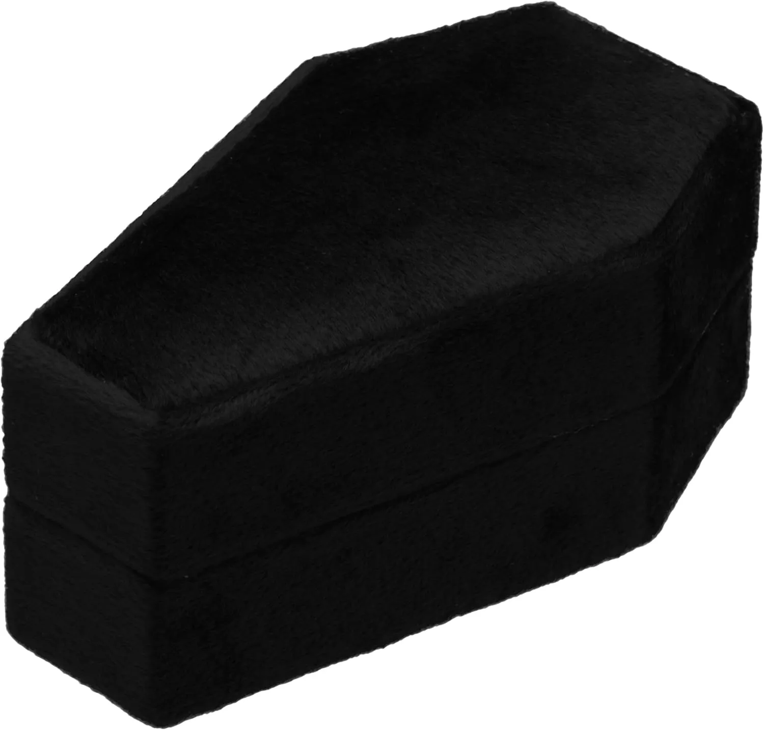 Velvet Coffin Ring Box Case Holder for Gothic Wedding Ceremony Jewelry Organizer Decorations (Black and Green)