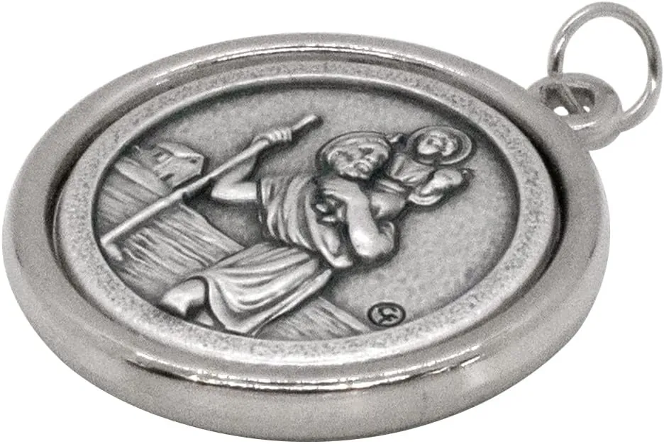 Venerare 1 1/4" Catholic Saint Medal with Polished Trim