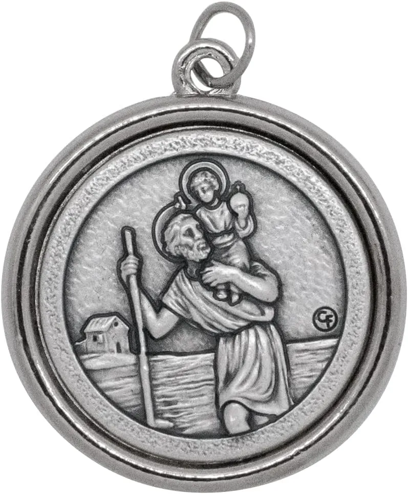 Venerare 1 1/4" Catholic Saint Medal with Polished Trim